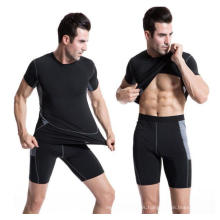 90% Polyester 10% Spandex Men/Gentleman Outdoor Sports Tight Dry Training Breathable Short Sleeve T-Shirt with Mesh Fitness Running Football Basketball Fitness
